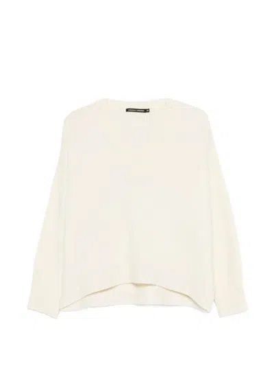 Nicholson & Nicholson Aura Off V-neck Sweater In White