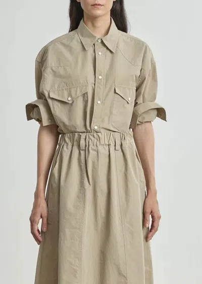 Nicholson & Nicholson Brenda Woven Shirt In Beige In Neutral