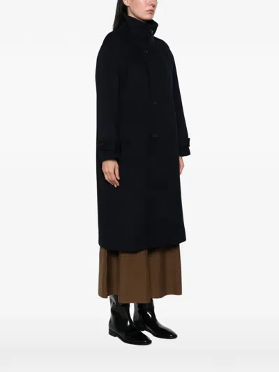 Nicholson & Nicholson Button-up Collared Coat In Black
