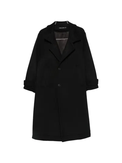 Nicholson & Nicholson Button-up High-neck Coat In Black