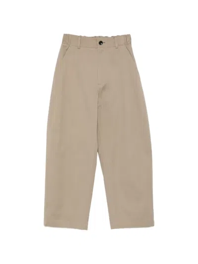 Nicholson & Nicholson Elasticated Trousers In Neutral
