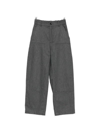 Nicholson & Nicholson Holt Patch-pocket Elasticated-waist Trousers In Gray