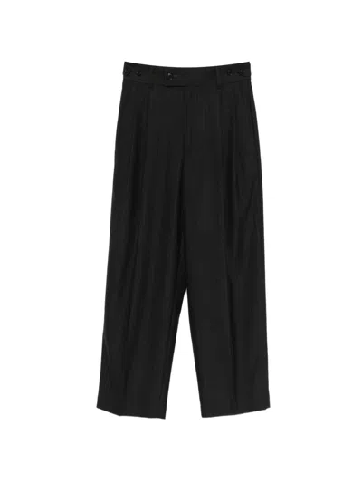 Nicholson & Nicholson Karl Pinstripe Trousers In Black