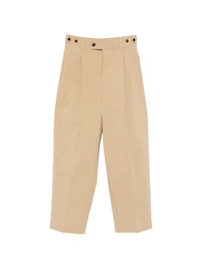 Nicholson & Nicholson Karl Pleated Trousers In Brown