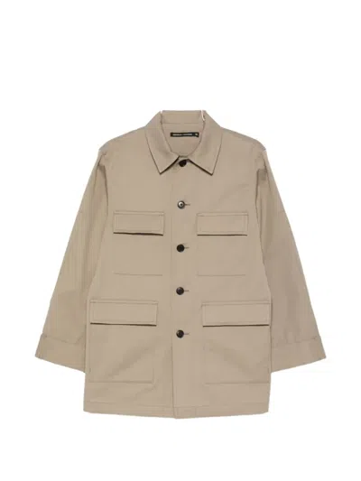 Nicholson & Nicholson Multi-pocket Button-up Coat In Brown