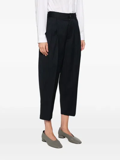 Nicholson & Nicholson Pinstripe-pattern Tailored Trousers In Black