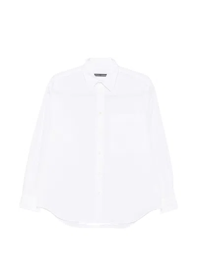 Nicholson & Nicholson Pussy-bow Cotton Blouse In White