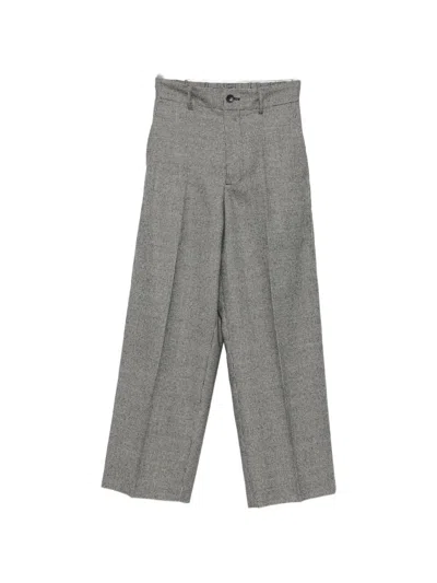 Nicholson & Nicholson Still Houndstooth-pattern Straight-leg Trousers In Gray