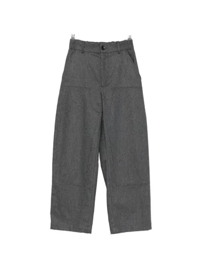 Nicholson & Nicholson Holt Patch-pocket Elasticated-waist Trousers In Gray