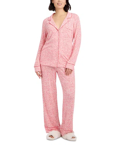 Nick & Nora Dream Wave Long Sleeve Pajama Set In Pink
