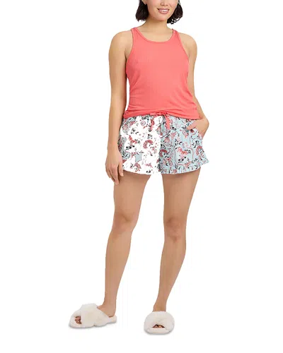 Nick & Nora Dream Wave N & N Dreamy Brooches Sleep Shorts In Blue