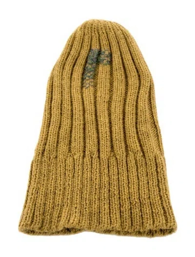 Pre-owned Nick Fouquet Alpaca Intarsia Beanie In Yellow