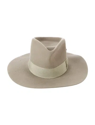 Pre-owned Nick Fouquet Bow Trimmed Fedora Hat In Green