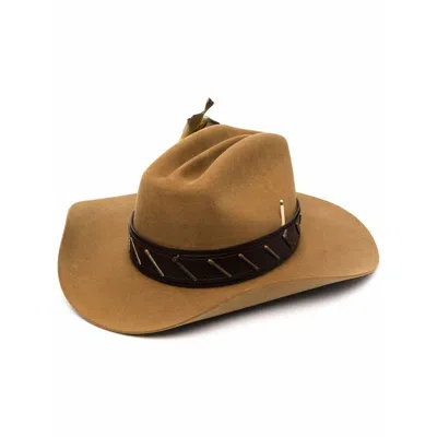 Nick Fouquet Alabama Waterfall Baby-suede Hat In Brown