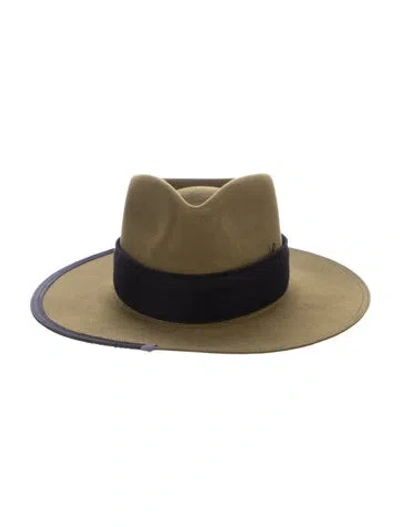 Pre-owned Nick Fouquet Custom Telescope Crown Fur Pelt Fedora In Green