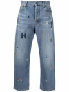 NICK FOUQUET EMBROIDERED-MOTIF STRAIGHT-LEG JEANS