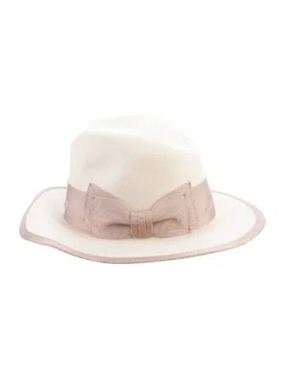 Pre-owned Nick Fouquet Fedora Hat In Neutrals/pink