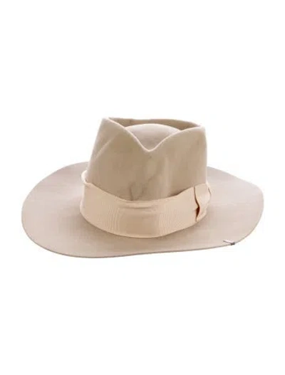Pre-owned Nick Fouquet Felt Fedora Wide Brim Hat In Neutral
