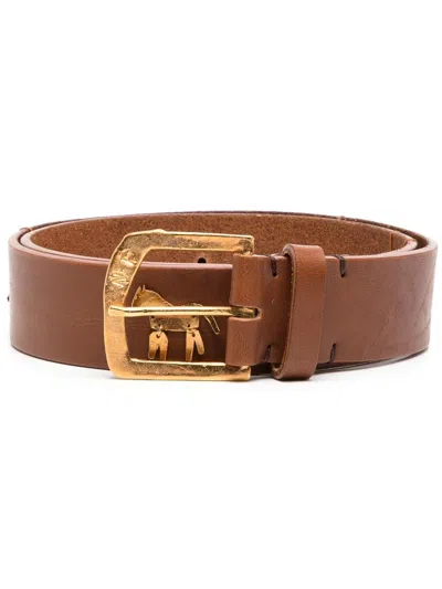 Nick Fouquet Leather Buckle Belt In Brown