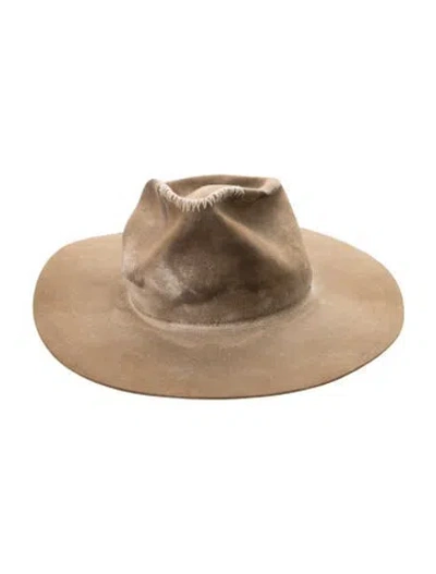 Pre-owned Nick Fouquet Leather Wide Brim Hat In Brown