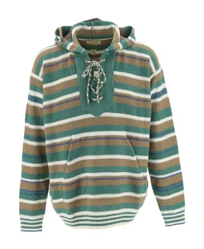 Nick Fouquet Long Sleeved Hooded Sweater In Green