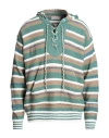 Nick Fouquet Man Sweater Sage Green Size Xl Linen, Cotton In Sage Green