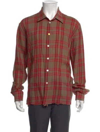 Pre-owned Nick Fouquet Plaid Print Long Sleeve Shirt In Red