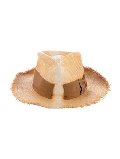Pre-owned Nick Fouquet Raffia Woven Fedora Hat In Neutral