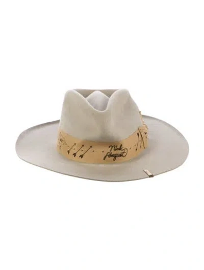 Pre-owned Nick Fouquet Ribbon Accent Fedora Hat In Neutrals