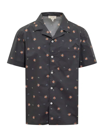 Nick Fouquet Short-sleeved Blue Cotton Shirt In Multi