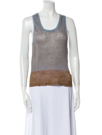 Pre-owned Nick Fouquet Striped Scoop Neck Sweater In Brown