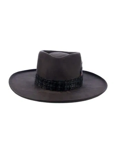 Pre-owned Nick Fouquet Suede Fedora Hat In Grey