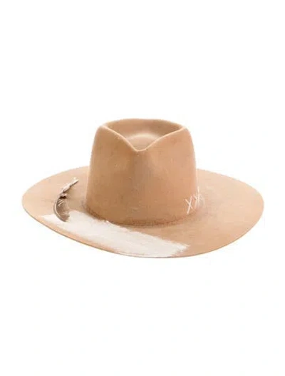 Pre-owned Nick Fouquet Suede Hat With Feather In Neutral