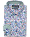 Nick Graham Men's Botanical Floral Dress Shirt In Blue