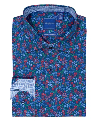 Nick Graham Men's Brighton Floral Print Dress Shirt In Multi