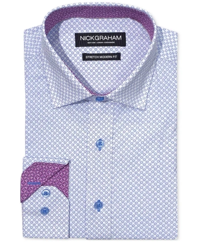 Nick Graham Men's Four-leaf Clover Dress Shirt In Blue