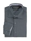 Nick Graham Men's Geometric Stretch-cotton Modern Fit Dress Shirt In Black