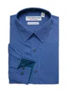Nick Graham Men's Greenwich Stretch Modern Fit Geometric Dress Shirt In Blue