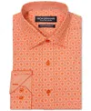 Nick Graham Men's Hexagon Star Dress Shirt In Orange