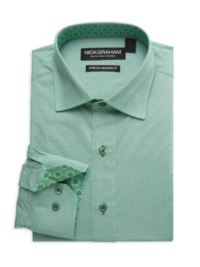 Nick Graham Babies' Men's Kaleidoscope Printed Dress Shirt In Green
