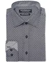 Nick Graham Men's Modern-fit Floral Mosaic Dress Shirt In Black