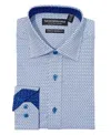 Nick Graham Men's Modern Fit Star Floral Medallion Dress Shirt In Aqua