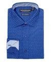 Nick Graham Men's Modern Fit Wave Medallion Dress Shirt In Navy