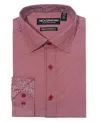 Nick Graham Men's Modern Fit Zig Zag Non-solid Dress Shirt In Burgundy