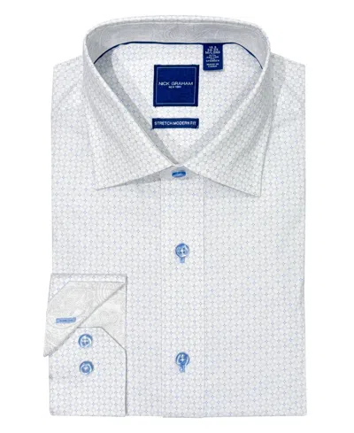Nick Graham Men's Roxbury Square Stretch Dress Shirt In Multi