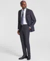 Nick Graham Men's Slim-fit Windowpane Check Suit In Red Stripe