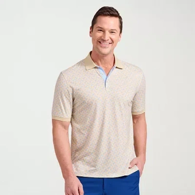 Nick Graham Mens Short Sleeve Polo Shirt In Neutral