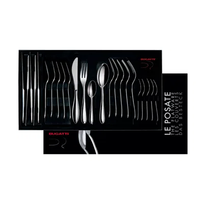Nick Munro Silver 24 Piece Venezia Cutlery Set In Black