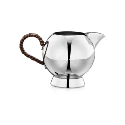 Nick Munro Silver Spheres Cream Jug Wicker Handle