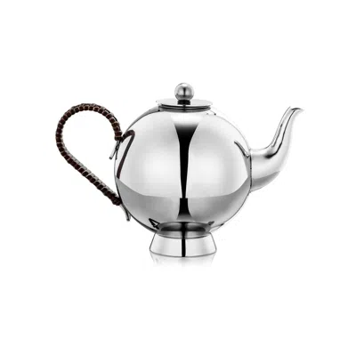 Nick Munro Silver Spheres Tea Infuser Large Wicker Handle In Metallic